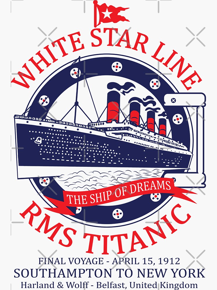 WHITE STAR LINE TITANIC THIRD CLASS ADHESIVE LUGGAGE LABEL-- STICKER