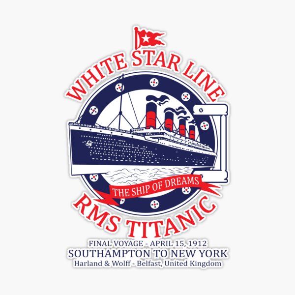 FREE SHIPPING White Star Line Luggage Tag Sticker Titanic 