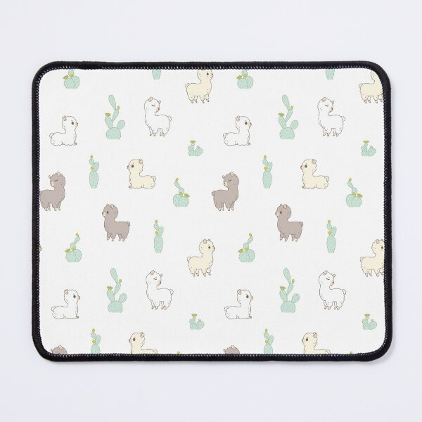 Item preview, Alpaca pattern with cactus in white background  designed and sold by Miri-Noristudio.