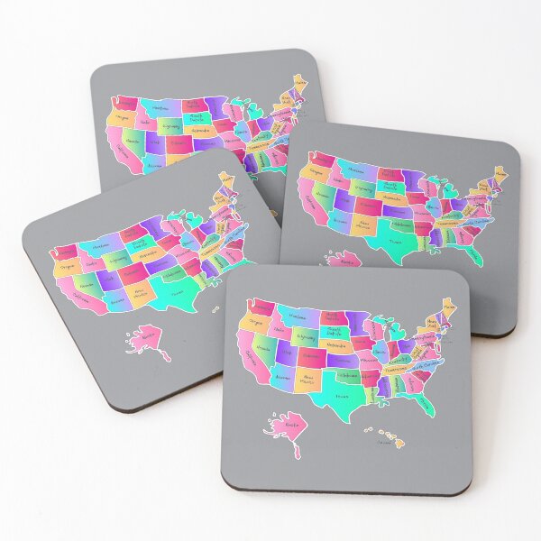 Item preview, Hand drawn USA Map, handwritten state names, United States, US map designed and sold by mashmosh.