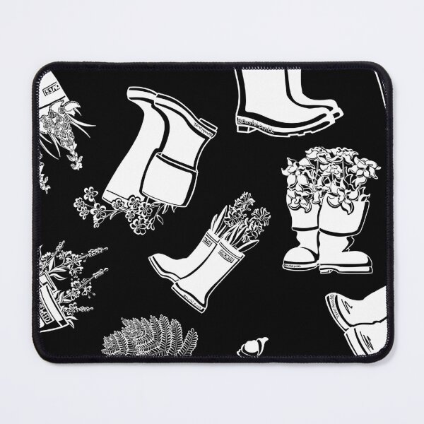 Item preview, Painy Brush White Lineart Rain Boots designed and sold by Krystal  Thomas.
