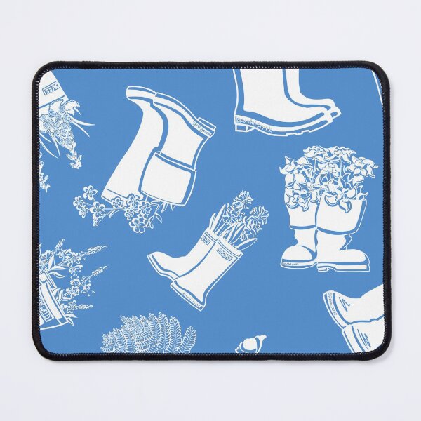 Item preview, Forget Me Not White Lineart Rain Boots designed and sold by Krystal  Thomas.