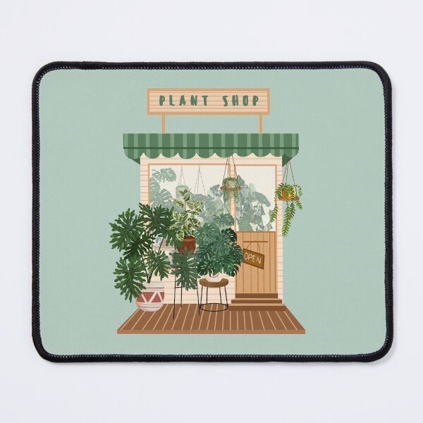 Plant Shop Illustration Mouse Pad