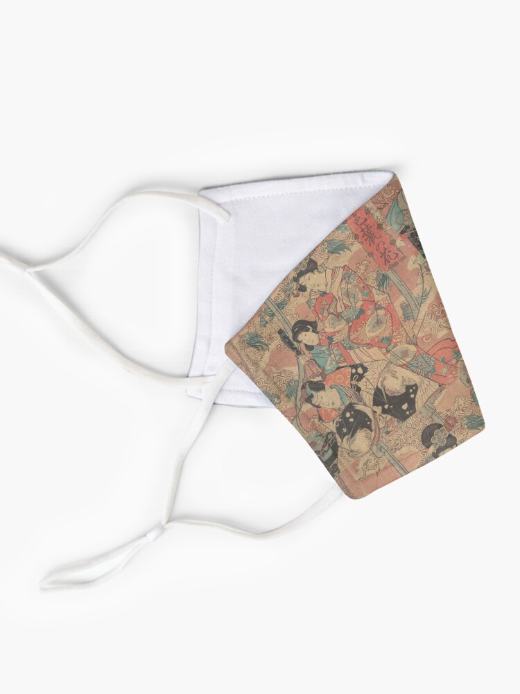 Alternate view of Japanese Woodblock Print Ladies & Flowers Mask