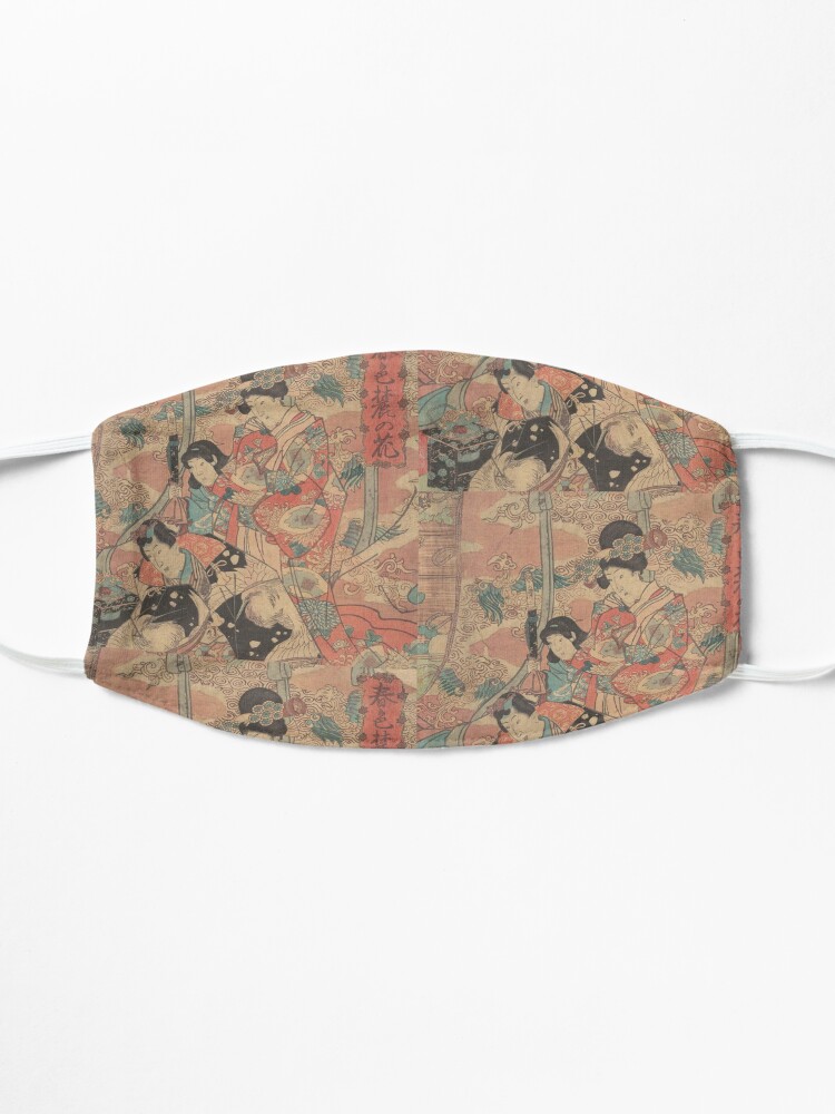 Alternate view of Japanese Woodblock Print Ladies & Flowers Mask