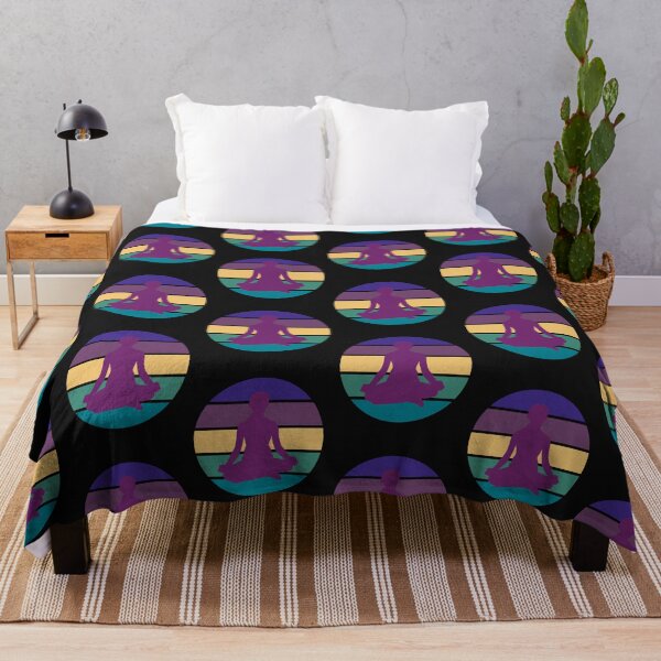 Item preview, MEDITATION YOGA Retro Sunset Silhouette designed and sold by MOP-tees.