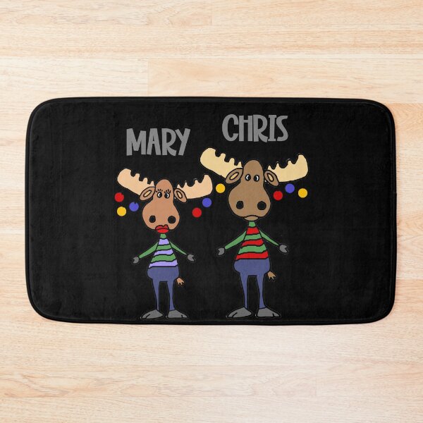 Item preview, Funny Mary and Chris Moose Merry Christmas Pun designed and sold by Nature's Fancy.