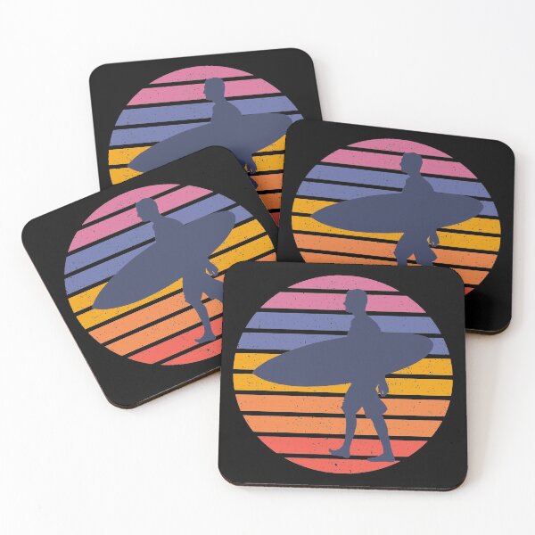 Item preview, SURFER SURFING Retro Sunset Silhouette designed and sold by MOP-tees.