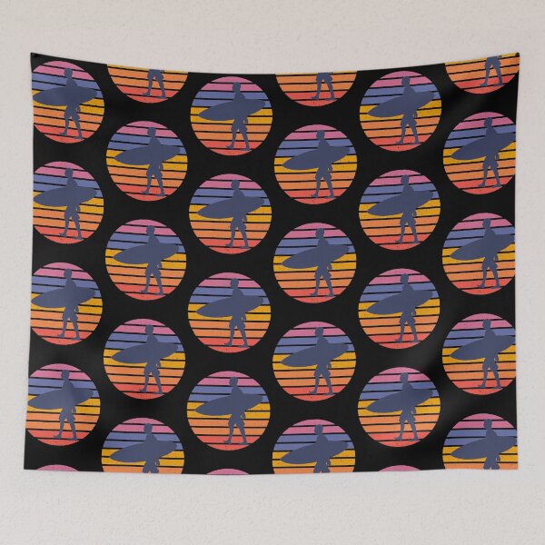 Item preview, SURFER SURFING Retro Sunset Silhouette designed and sold by MOP-tees.