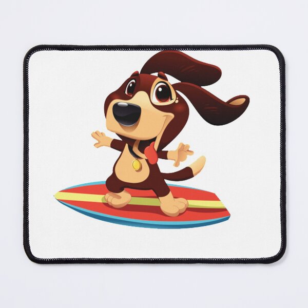 Item preview, dog on surfboard designed and sold by SRedha.