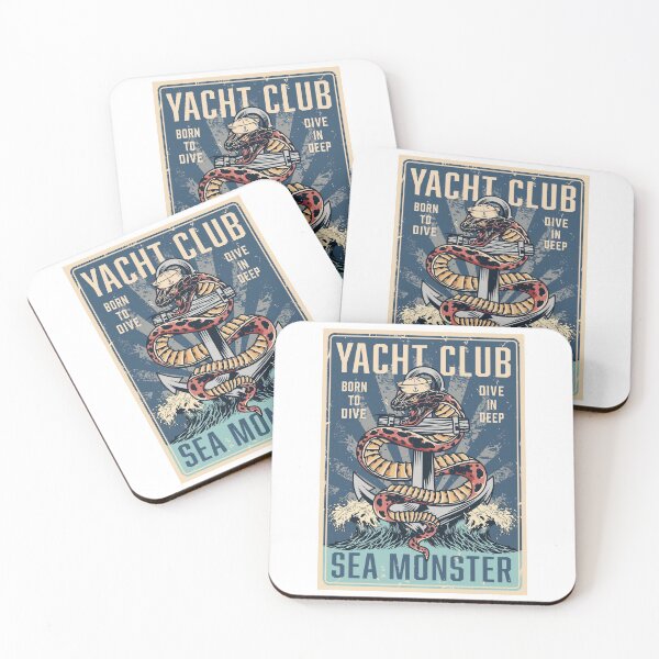 Item preview, Yacht Club Sea Monster designed and sold by Vector Scout Lab.