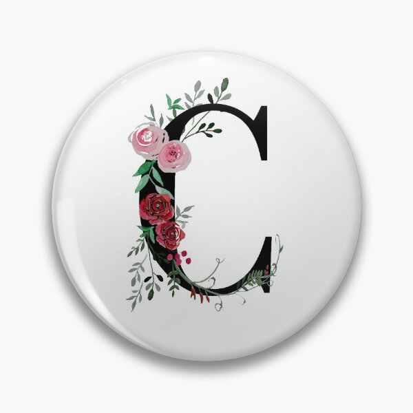 Item preview, Letter C Initials monogram floral designed and sold by Saba-Red-Ideas.