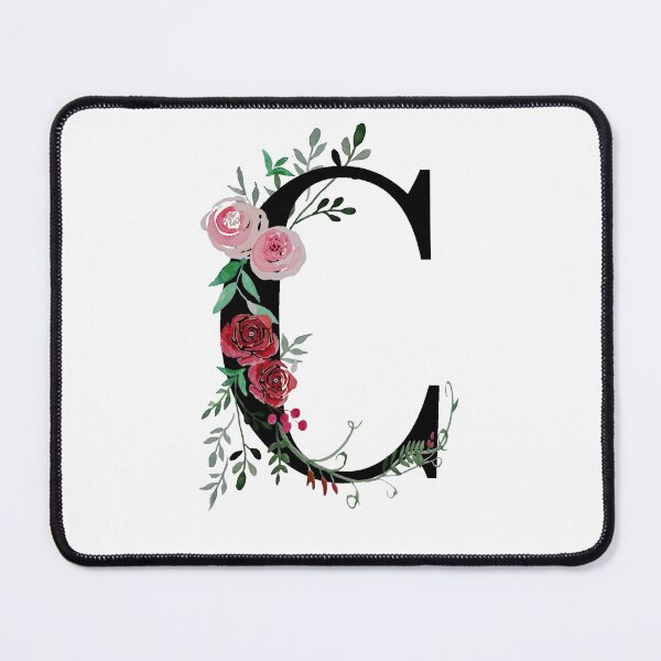 Item preview, Letter C Initials monogram floral designed and sold by Saba-Red-Ideas.