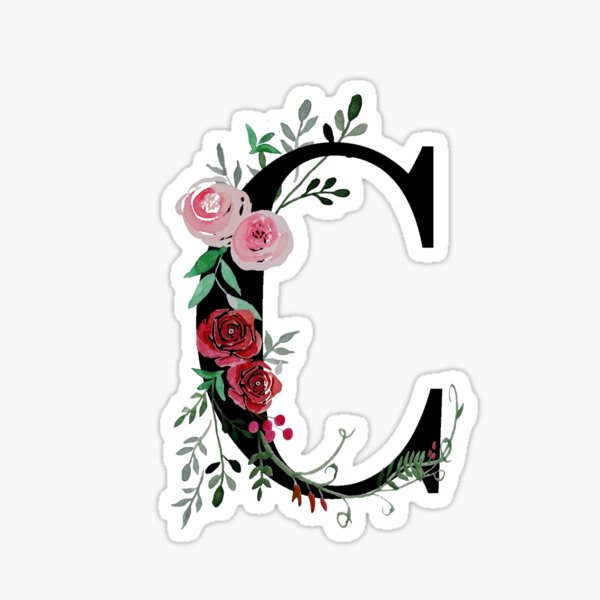 Funlucy Monogram Letter C With Powder White Rose Floral Wall Decor Art  Decals Initial Letter C Vinyl…See more Funlucy Monogram Letter C With  Powder