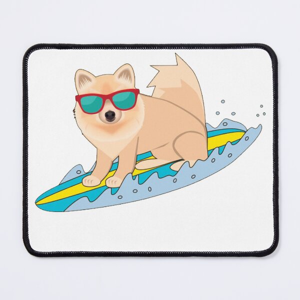 Item preview, dog on surfboard designed and sold by SRedha.