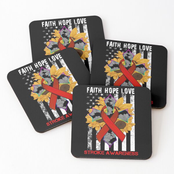 Item preview, Sunflower Faith Hope Love Cross and Flag Stroke Awareness designed and sold by largellie.