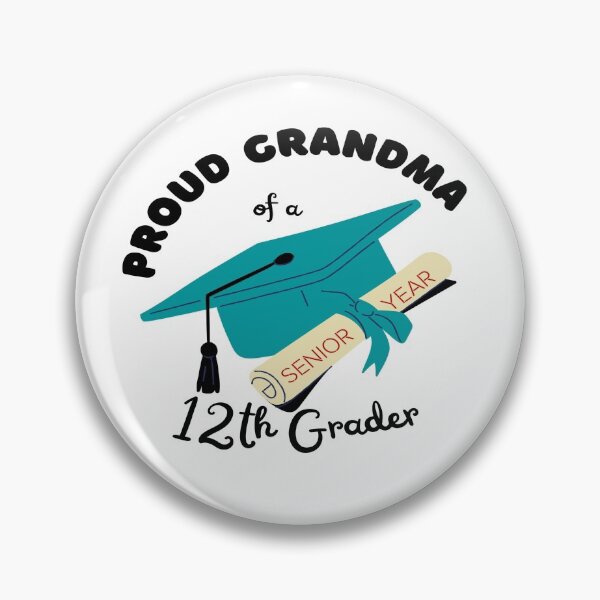 Item preview, proud grandma of a 12th grader, graduation cap and diploma graphic designed and sold by Jessi-Sketches.