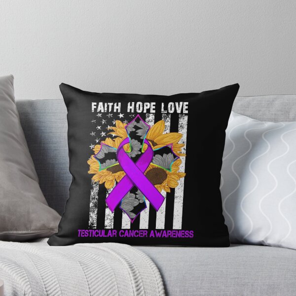 Item preview, Sunflower Faith Hope Love Cross and Flag Testicular Cancer Awareness designed and sold by largellie.