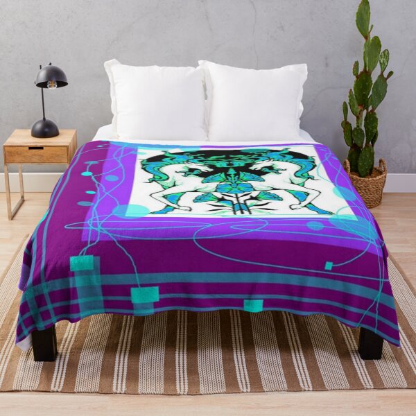 Item preview, TWIN AQUA UNICORNS ON MODERN ART PATTERNS designed and sold by sharlesart.