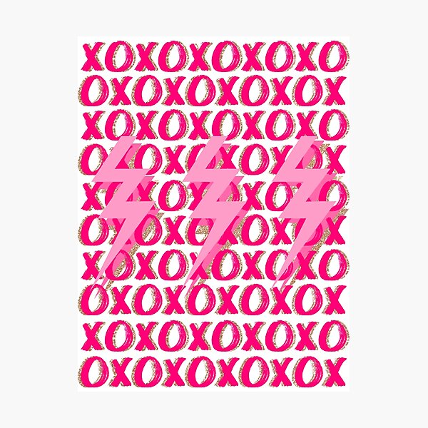 Vista previa del artículo con la obra «xoxo relámpagos - rosa y dorado», diseñado y vendido por Julia Santos.