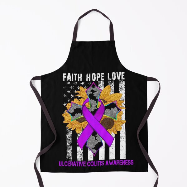 Item preview, Sunflower Faith Hope Love Cross and Flag Ulcerative Colitis Awareness designed and sold by largellie.