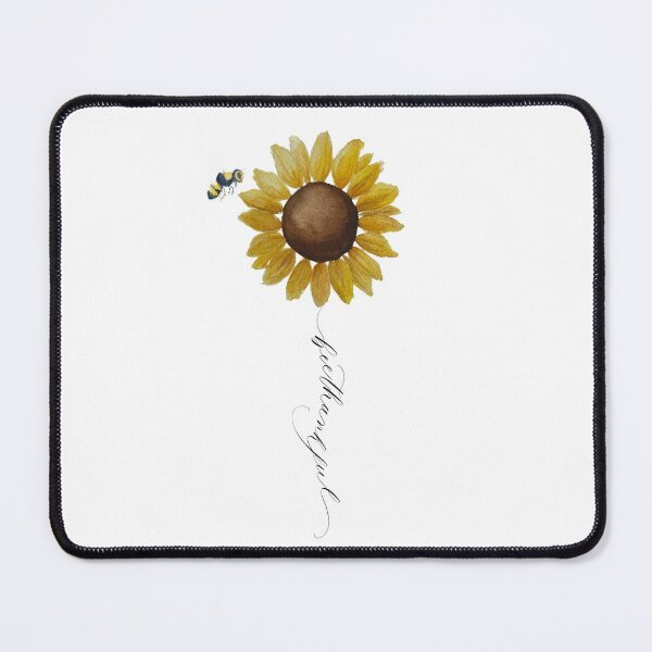 Bee Thankful Watercolor Art Mouse Pad