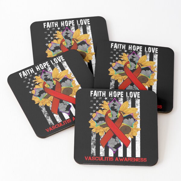 Item preview, Sunflower Faith Hope Love Cross and Flag Vasculitis Awareness designed and sold by largellie.
