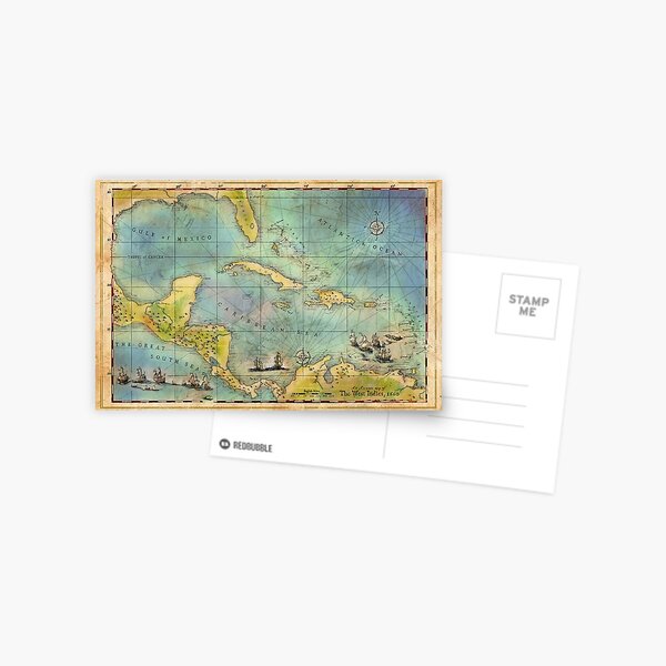Item preview, Caribbean Pirate + Treasure Map 1660 designed and sold by forge22.