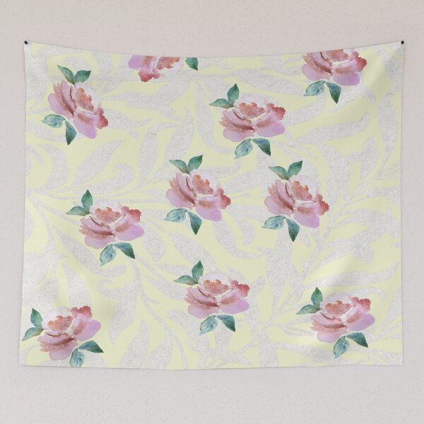 Item preview, Vintage Watercolor Rose Pattern Print designed and sold by JoyforU.