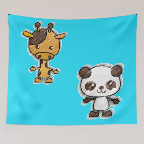 Item preview, Blue Giraffe and Baby Panda Cuddles designed and sold by Mrspink16.