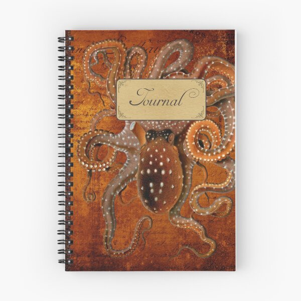 Item preview, Notebook Journal Vintage Illustration: Red Octopus designed and sold by MagicStrawberry.