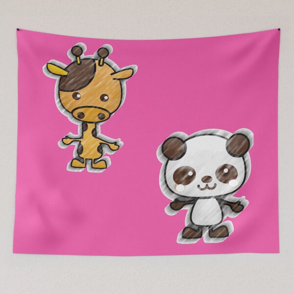 Item preview, Pink Giraffe and Baby Panda Cuddles designed and sold by Mrspink16.