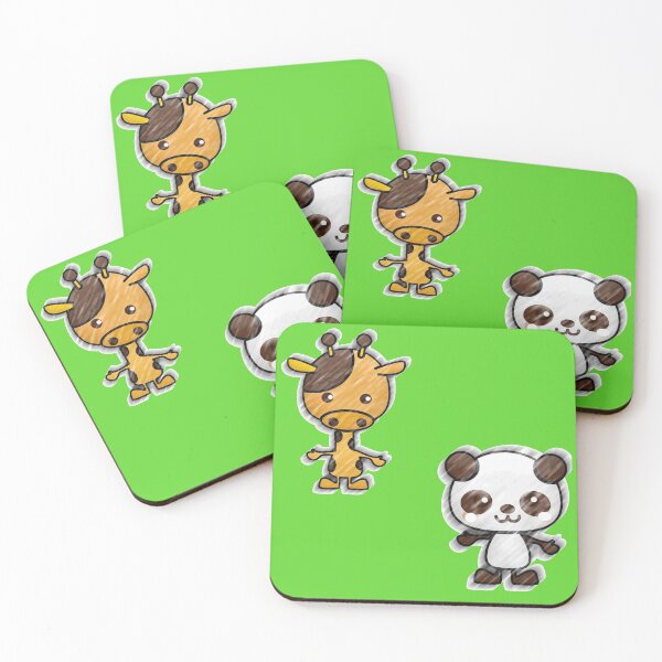 Item preview, Green Giraffe and Baby Panda Cuddles designed and sold by Mrspink16.