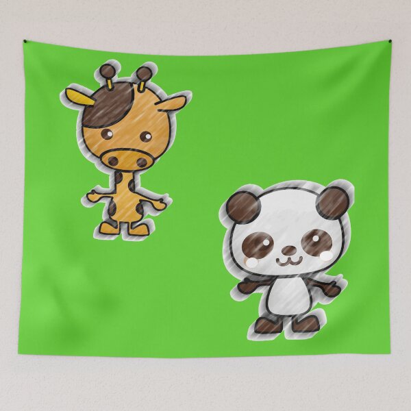 Item preview, Green Giraffe and Baby Panda Cuddles designed and sold by Mrspink16.