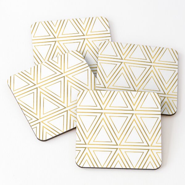 Item preview, Gold triangle geometric pattern on white background.  designed and sold by ABInspired.