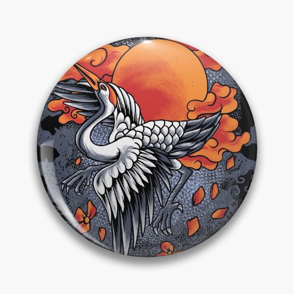 Item preview, Japanese Crane Tsuru With Cherry Blossoms designed and sold by Uppercase Tees.
