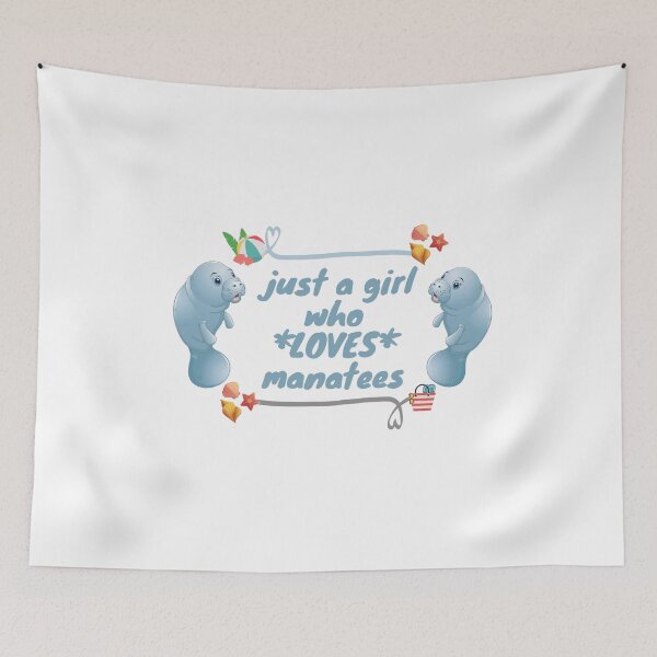 Item preview, JUST A GIRL WHO LOVES MANATEES FUNNY LOVE CUTE LOVELY PINK BLEU SUMMER designed and sold by Petartist.
