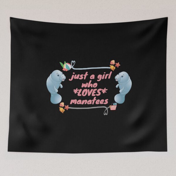 Item preview, JUST A GIRL WHO LOVES MANATEES FUNNY LOVE CUTE LOVELY PINK BLEU SUMMER designed and sold by Petartist.
