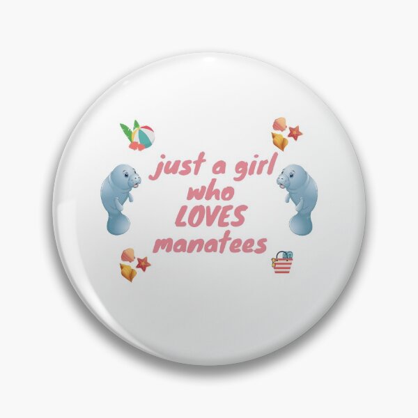 Item preview, JUST A GIRL WHO LOVES MANATEES FUNNY LOVE CUTE LOVELY PINK BLEU SUMMER designed and sold by Petartist.