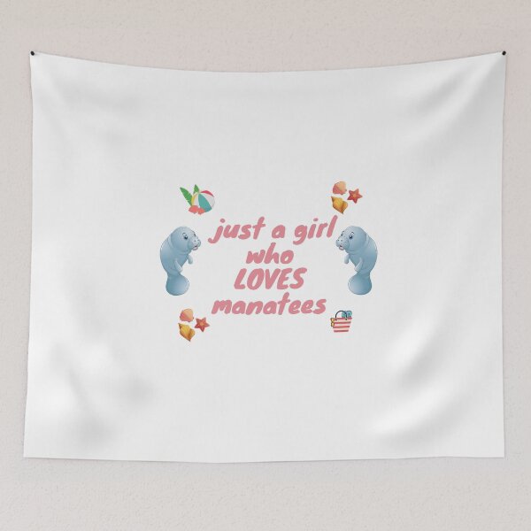 Item preview, JUST A GIRL WHO LOVES MANATEES FUNNY LOVE CUTE LOVELY PINK BLEU SUMMER designed and sold by Petartist.