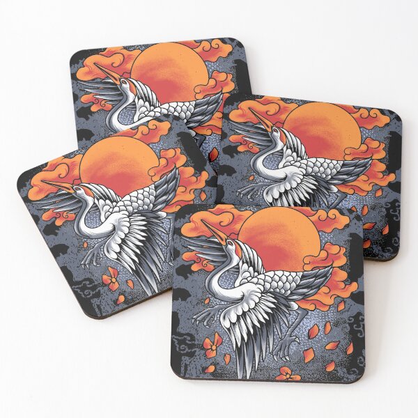 Item preview, Japanese Crane Tsuru With Cherry Blossoms designed and sold by Uppercase Tees.