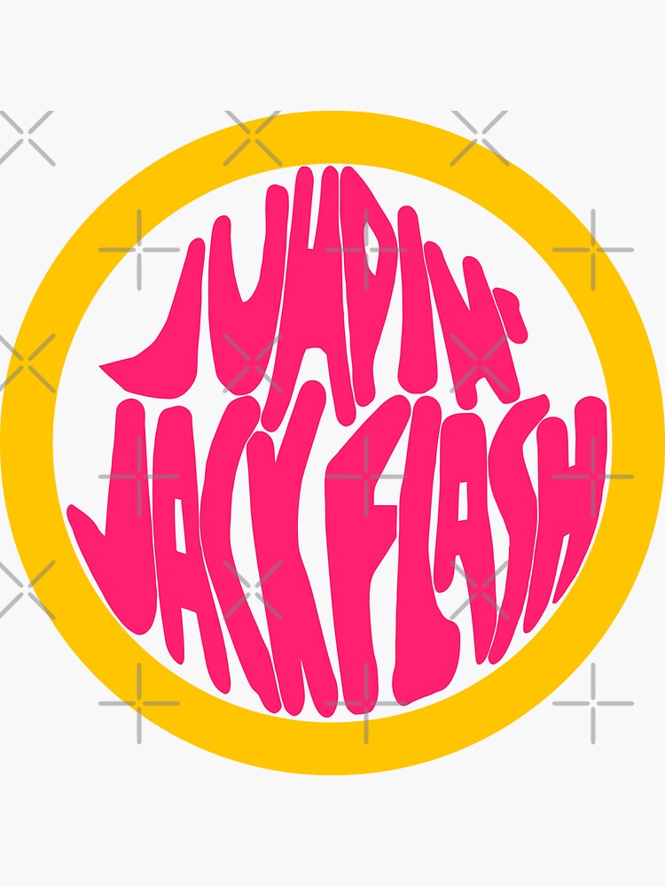 "Jumpin' Jack Flash, The Rolling Stones Quote" Sticker for Sale by