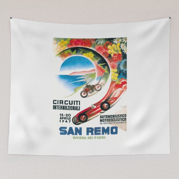 Item preview, Póster de la carrera del Gran Premio de San Remo de 1947 ITALIA designed and sold by retrographics.