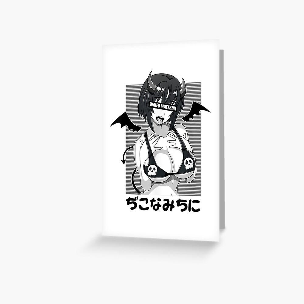 Ahegao Waifu Material Shirt Lewd Devil Anime Girl Cosplay Ahegao Waifu Material Lewd Devil