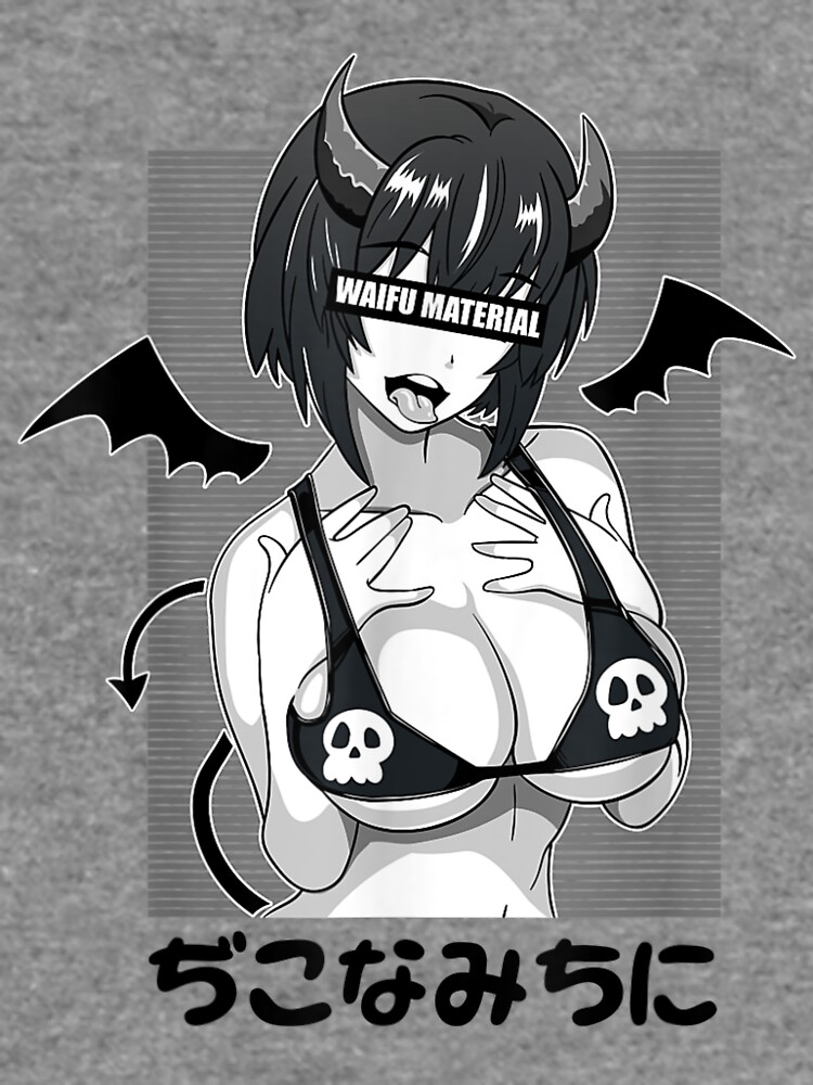 Sudadera Ligera Ahegao Waifu Material Shirt Lascivo Diablo Anime Girl Cosplay Ahegao Waifu