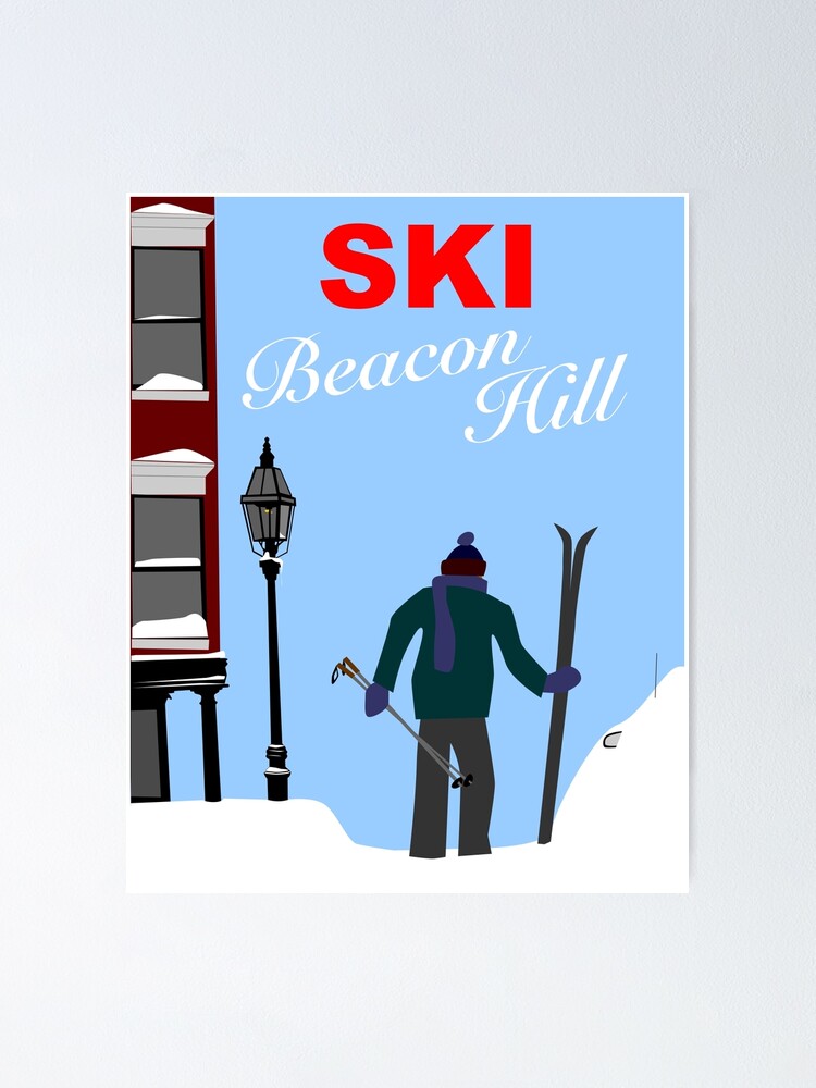 Beacon Hill Skyline Poster Beacon Hill Massachusetts Art 