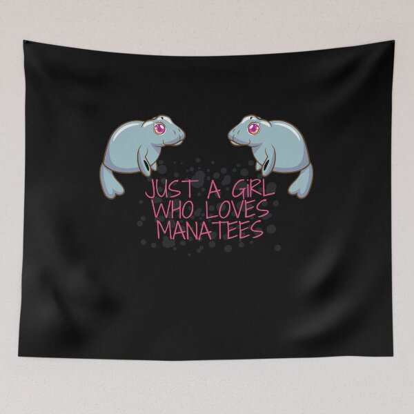Item preview, JUST A GIRL WHO LOVES MANATEES FUNNY LOVE CUTE LOVELY PINK BLEU SUMMER designed and sold by Petartist.
