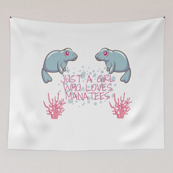 Item preview, JUST A GIRL WHO LOVES MANATEES FUNNY LOVE CUTE LOVELY PINK BLEU SUMMER designed and sold by Petartist.