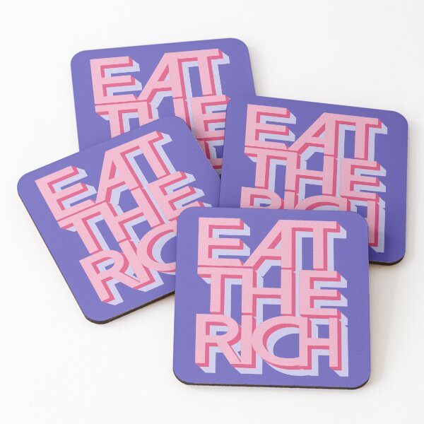 Item preview, Eat The Rich Anti Capitalism Typography 3D Retro Text  designed and sold by GRAPHICxBOMB.