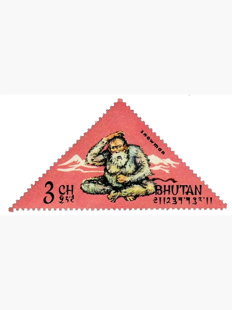 1966 Bhutan Abominable Snowman Postage Stamp Greeting Card